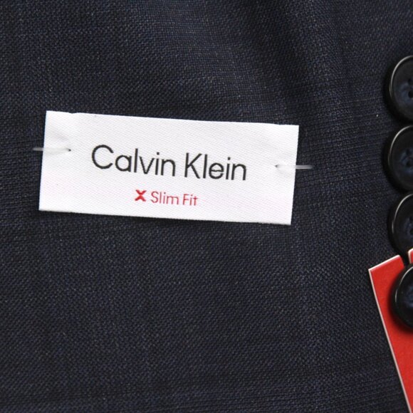 Calvin Klein Men's Blazer Jacket Size‎ 36S Slim-Fit Blue plaid Wool Blend E04541 - Picture 4 of 8